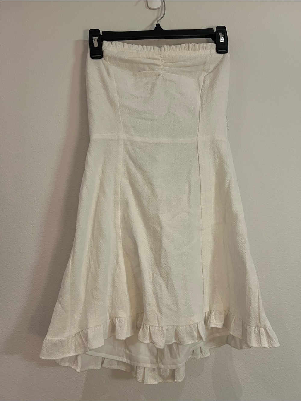 Free People Women's White Ruffle-Hem Dress